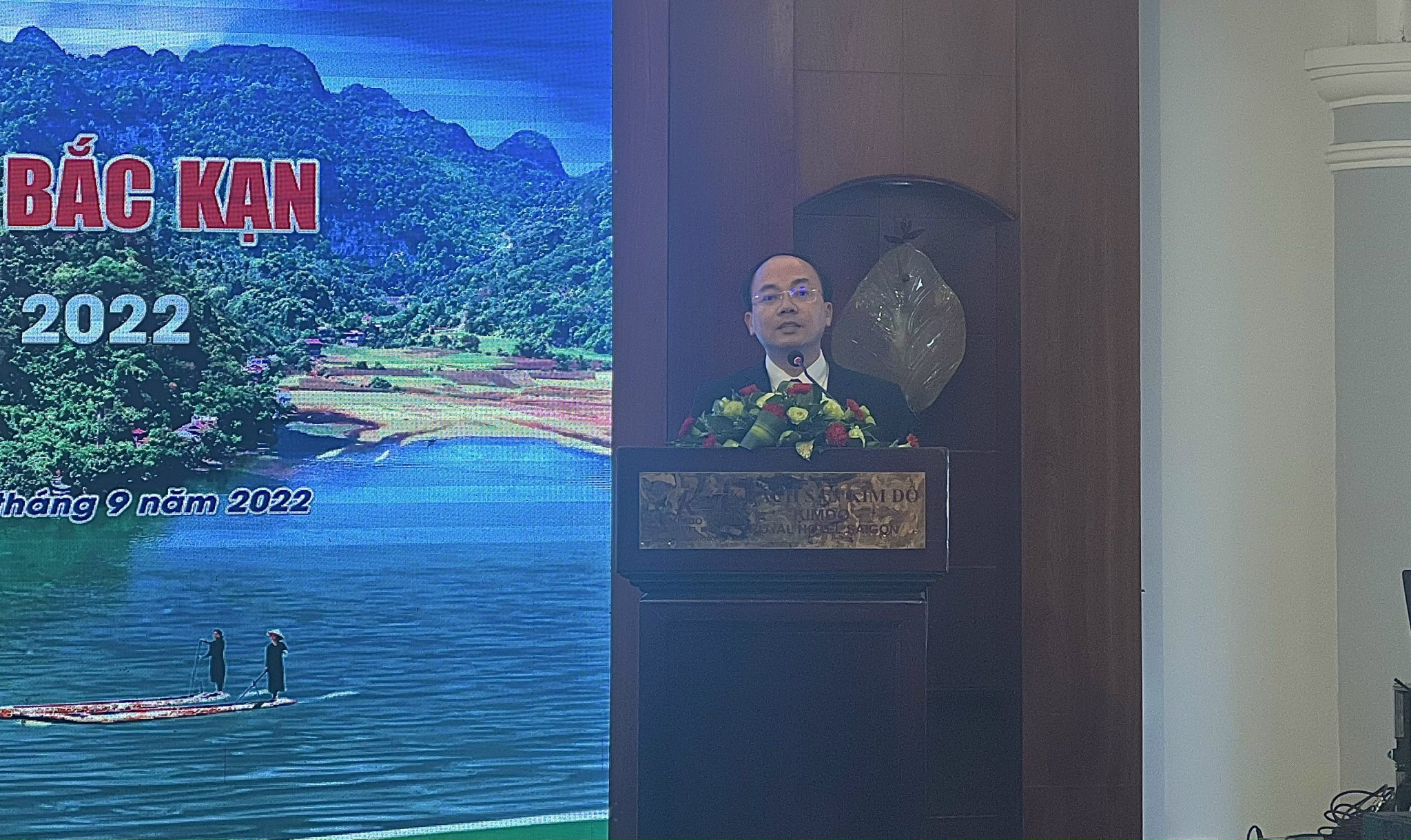 Ông Nguyễn Đăng Bình – Phó Bí thư Tỉnh ủy - Chủ tịch UBND tỉnh Bắc Kạn phát biểu tại Hội nghị